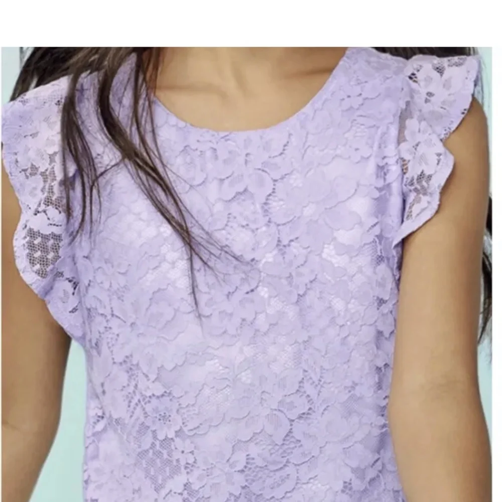 The Children’s Place Girls Purple Lace Shift Dress Medium (7-8) NEW